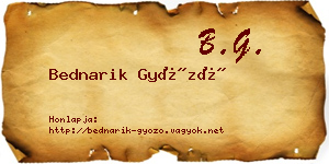 Bednarik Győző névjegykártya